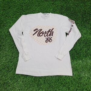 VTG 1986 North Skippers Long Sleeve T-Shirt Mens Small Sleeve Hit Single Stitch